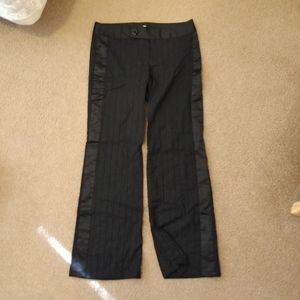 Nanette Lepore Fancy Satin Trim Black Pants sz 2